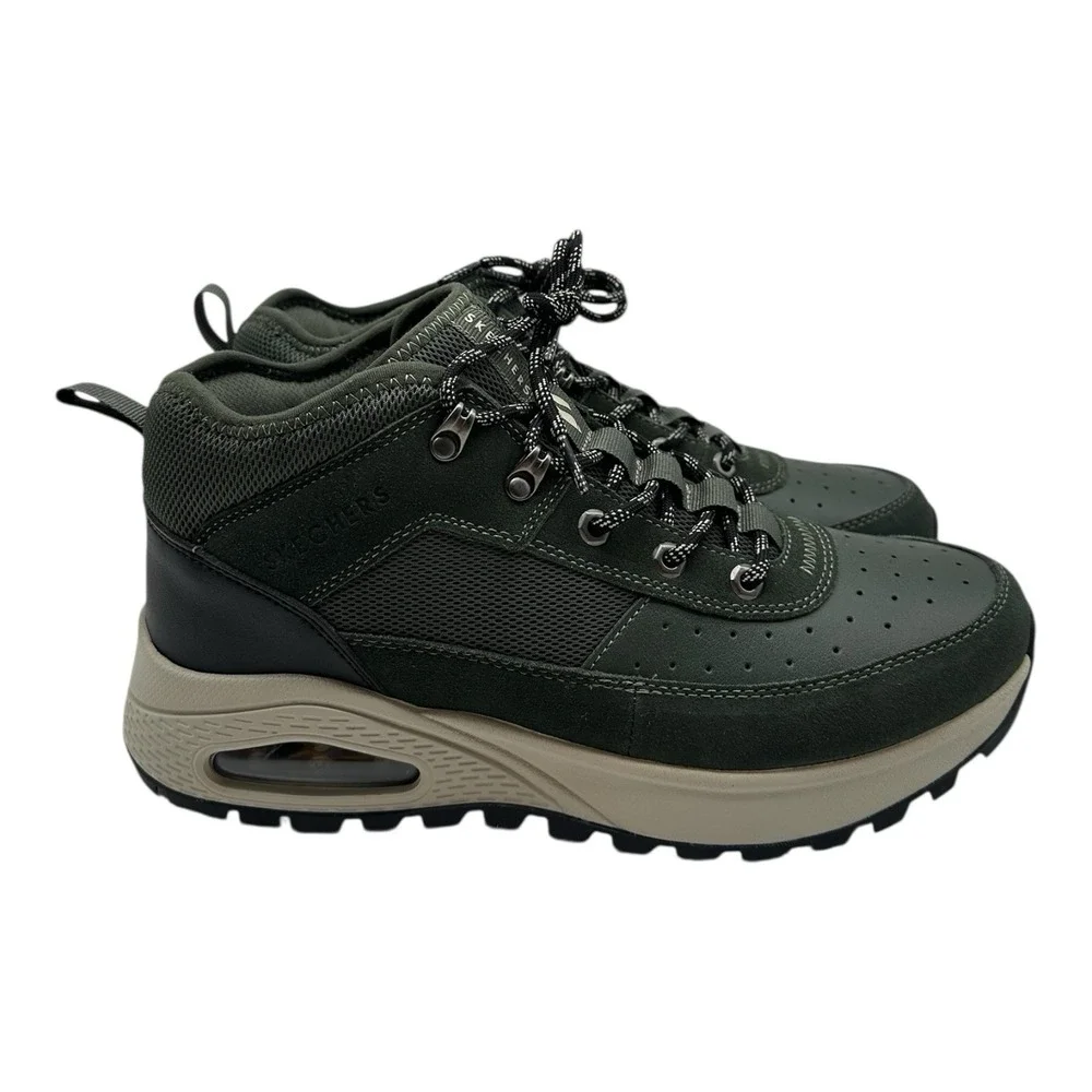 Skechers Uno Rugged Adventure‎ Air Skech Boots Mens Sz 10 Green Suede Shoes NWT